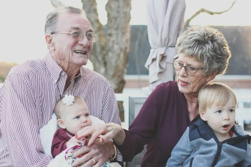 Grandparents spending time with grandchildren